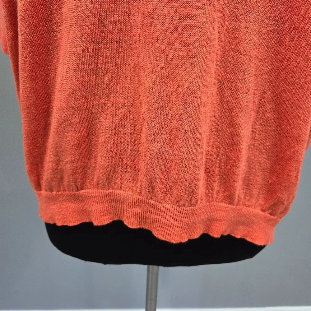 🐢 J.CREW Orange Linen Drop Shoulder Swing Sweater Sz Small